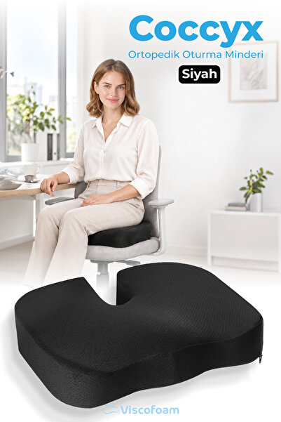 Viscofoam Ortopedik Oturma Minderi Hemeroid Kuyruk Sokumu Coccyx Oturma Minde...