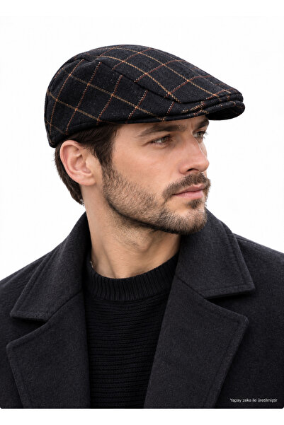 ZERAMİNE Men's London Cap Hat Winter Cap Plain British Model Classic Casual H...