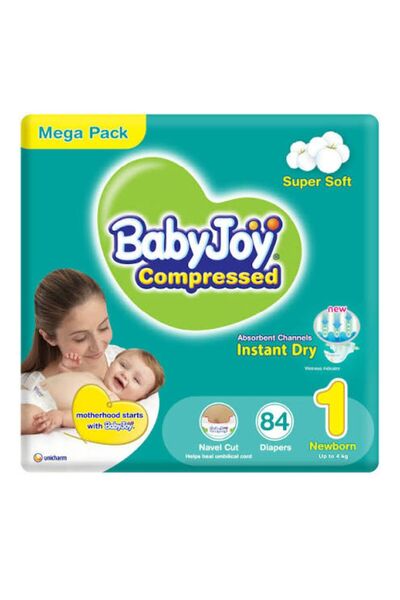Baby Joy بيبي جوي مقاس (1) عبوة ميجا 84 حفاضة