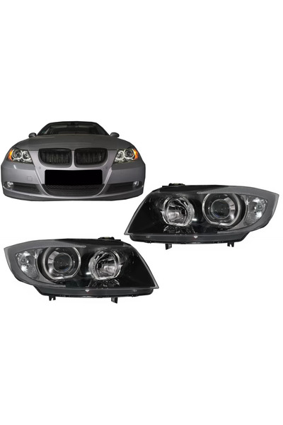tuningset Faruri Angel Eyes compatibile cu BMW Seria 3 E90 Sedan E91 Touring ...