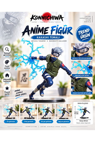 Genel Markalar Naruto Action Figure Anime figürü Kakashi Anime Manga Figür 18CM