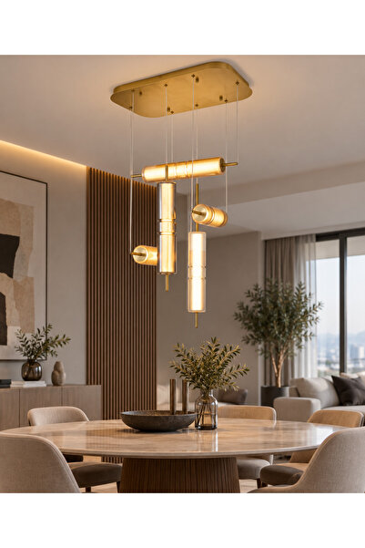 Özcan Aydınlatma 2874-5A-28 Orion 5 Camlı Mix Sarkıt Mixed
