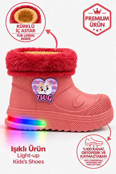 Ayakkabı Consept Children's Winter Boots, Furry Inside, Warm Lining, Thick, W...