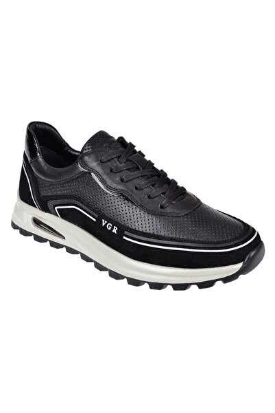 Voyager Hakiki Deri Yazlık Erkek Spor Ayakkabı Sneaker VOY-684 SİYAH