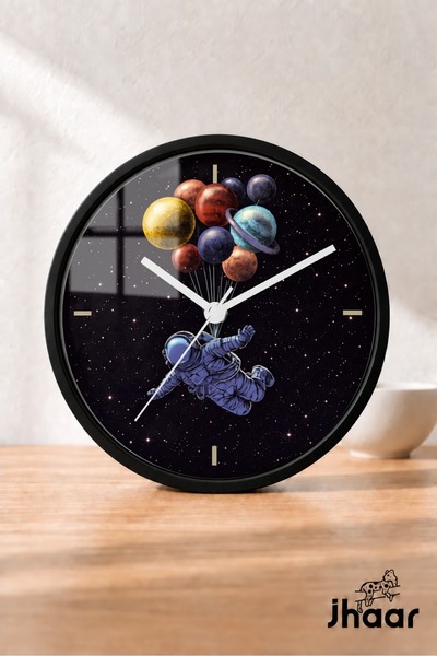 JHAAR Planeta Balon Astronaut Moderni Zidni Sat - Veliki XL 42 cm - Crno Kući...