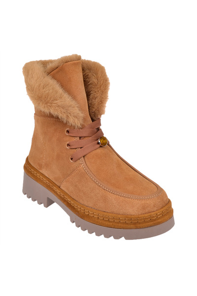 Guja Genuine Leather Suede Women's Boots Gj-25K433 Taba Suede