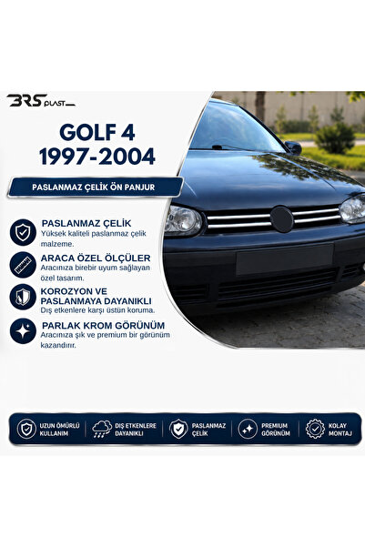 BRSPLAST Volkswagen Golf 4 Uyumlu Krom Ön Panjur 4 Parça Paslanmaz Çelik
