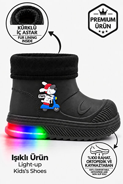 Ayakkabı Consept Children's Winter Boots, Furry Inside, Warm Lining, Thick, W...