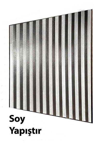 Bien Home Kendinden Yapışkanlı Köpük Akustik Duvar Paneli Köpük Gri Lambri Duvar Çıtası Desenli Yapışkanlı Köpük Panel 70x70cm 0,50M²