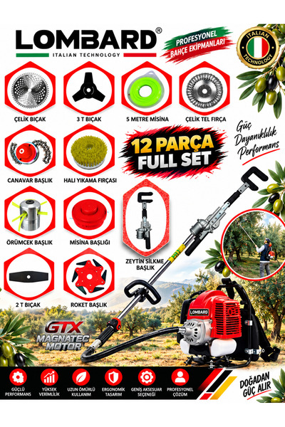 Cros LOMBARD VELTORO-12X 12 Parça Özel Set Sırt Tipi Zeytin Silkeme Hasat Top...