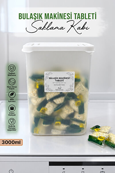Karçiçeği Home Bulaşık Makinası Tablet Deterjanlık Vakum Kapak 2900ml