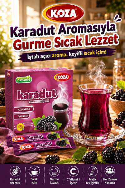 Koza Gurmelerin Seçimi Pratik Lezzet Az Şekerli Karadut Aromalı Tek İçimlik P...