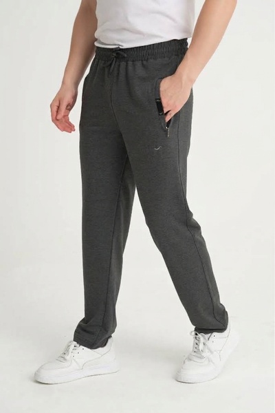 RDR-X Men's Anthracite Sweatpants – Combed Cotton Fabric – Embroidery Detailed