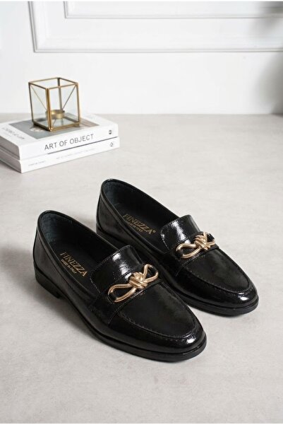 MERVESTORE Gold Kurdele Tokalı Loafer Ayakkabı
