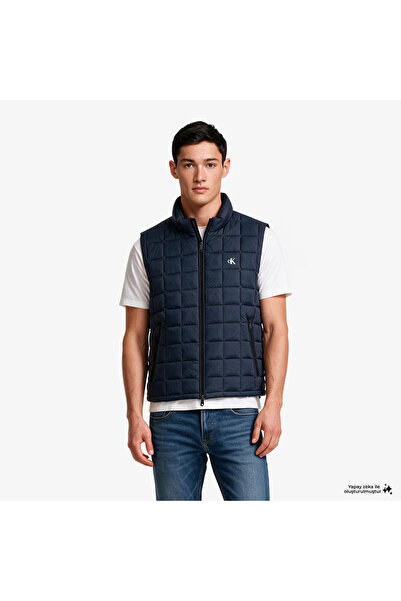 Calvin Klein Su İtici Kapitoneli Dik Yaka Hafif Şişme Yelek LV04RG507GCEF Erk...
