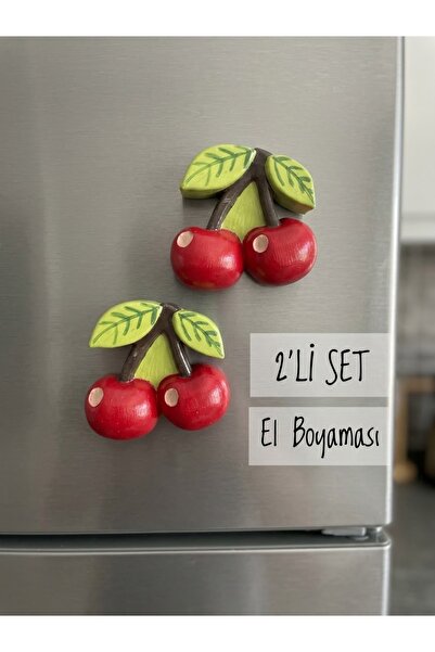 elizinart El Yapımı Kiraz Tasarım 2’li Magnet