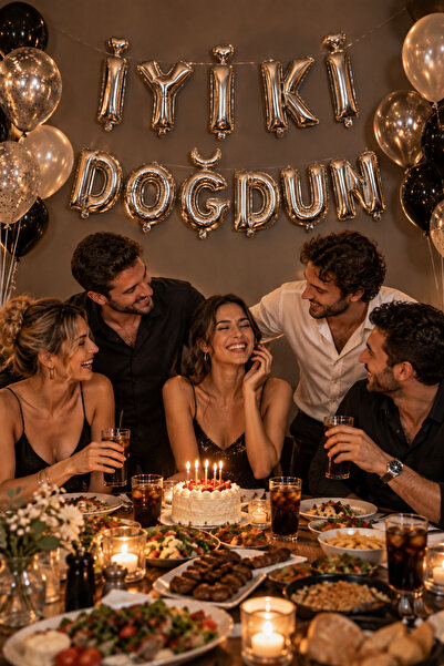 Parti dolabı طقم بالونات من رقائق معدنية فضية اللون مكونة من 11 حرفًا