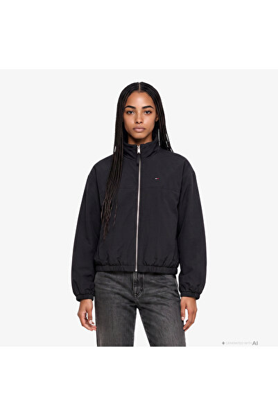 Tommy Hilfiger Padded High Neck Kadın Siyah Mont