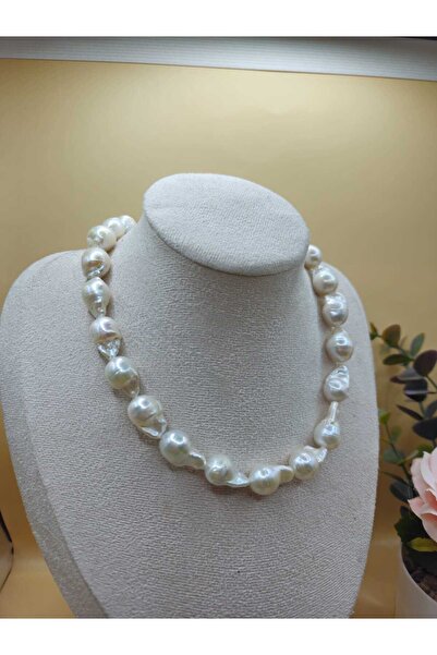 İNCİORA JEWELRY Gerçek Barok Incili Kolye