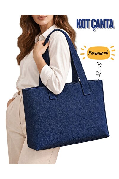 imkaya Kanvas Omuz Çantası 50x35 Fermuarlı - Geniş iç hacim- Taban Destek Det...