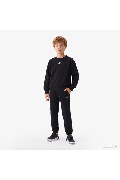 Calvin Klein Monologo Badge Çocuk Siyah Eşofman Altı