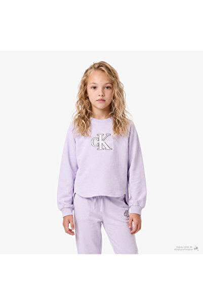 Calvin Klein LİLA LOGOLU KIZ ÇOCUK SWEATSHIRT