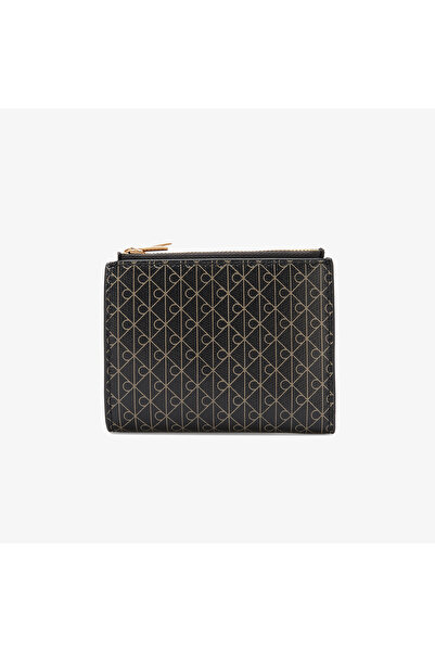 Calvin Klein EMBLEM AOP DOUBLE ZI, 2XA Kadın Siyah Cüzdan