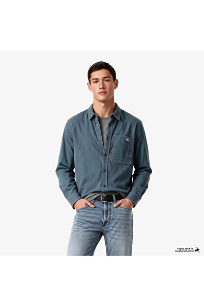 Calvin Klein Matty Canvas Erkek Mavi Ceket