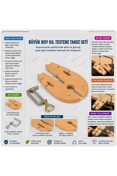 Torna Türk Tornatürk Büyük Boy Kıl Testere Takozu Seti (Mengeneli)