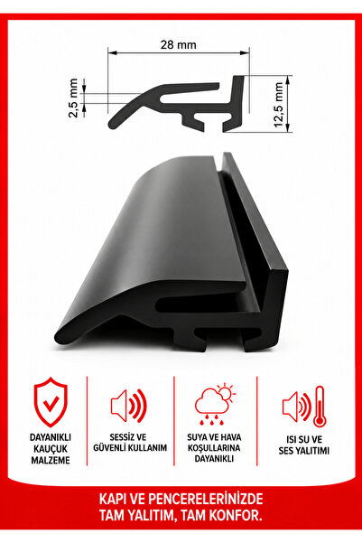 MAKPLASTİK FİTİL PROFİL 20 İ Shutter Side Wick 16 Meters Black