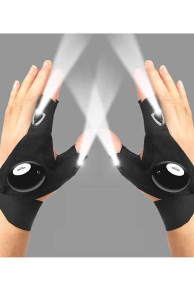 Choice A pair LED Half Finger Glove for Men Women Outdoor Waterproof Night Fi...