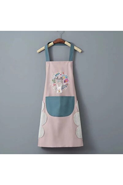 Choice Pink Hand-wiping Kitchen Household Cooking Apron Oil-proof Waterproof ...