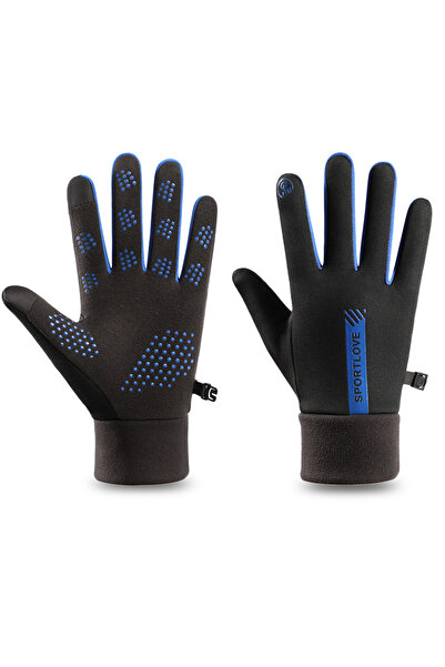 choice2 Blue-Men Winter Gloves Women Cycling Bike Thermal Fleece Cold Resista...