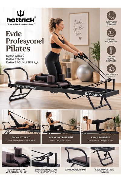 Hattrick Pilates Reformer Ev Tipi - Yer Kaplamaz Katlanır Hafif