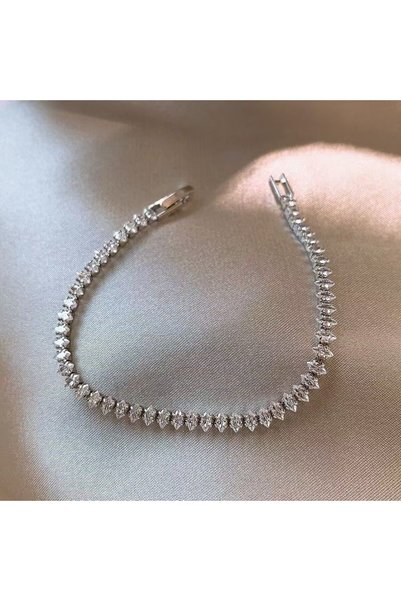 Choice Silver Color Luxury Roman Crystal Geometric Chain Bracelets for Women ...