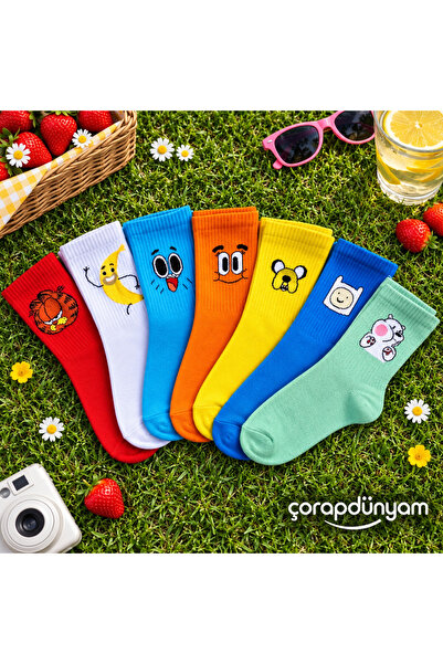 çorapdunyam 7”li Çizgi Film Anime Gumball Darwin Jake Finn Karakterli Neşeli ...