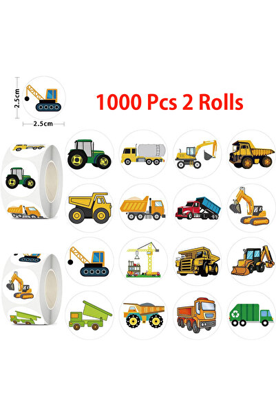 Choice3 2Roll 1000Pcs 500/1000 Pcs Easykart Truck Vehicle Stickers Constructi...