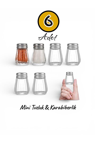 Dem Home Exclusive Salt Cam 6 Adet Tuzluk 20ml Oval Tek Kişilik Tuzluk-karabi...