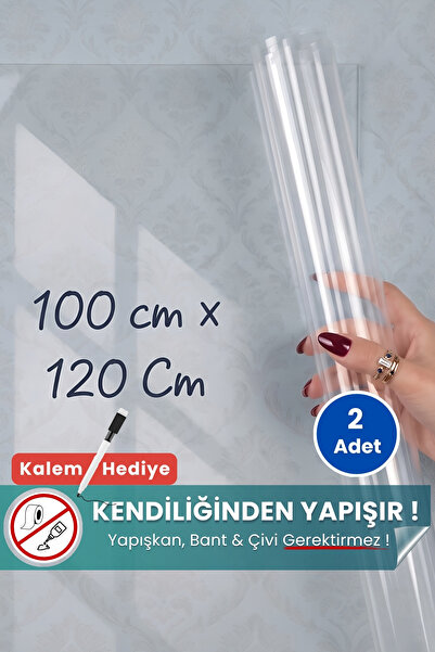 Pi Papers Akıllı Kağıt - 100x120 Cm Şeffaf, 2 Adet Yapışkansız Tutunan, Fotoğraf Not Belge Tutucu Özellikli