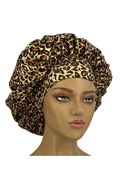 Choice5 Yellow leopard2192 Leopard Print Bonnet for Women - Soft, Curl-Enhanc...