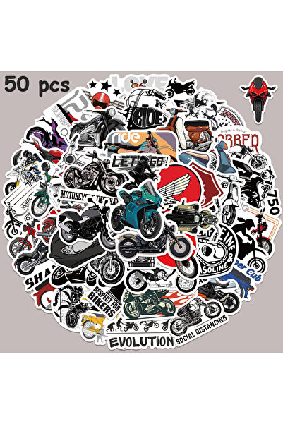 Choice 50pcs 50pcs Retro Motorcycle Sticker For Bicycle Car Skateboard Helmet...