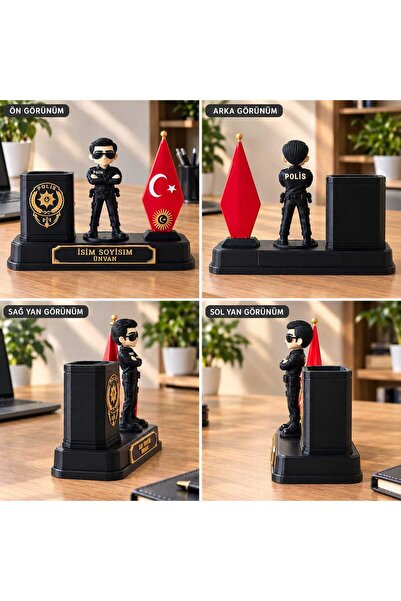 Genel Markalar KİŞİYE ÖZEL HEDİYELİK MASAÜSTÜ FİGÜRLÜ ERKEK POLİS KALEMLİK