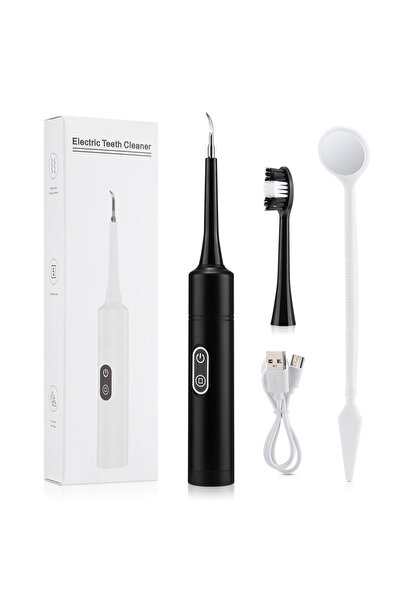 Choice black Electric Dental Scaler with Teeth Brush Head Calculus Tartar Rem...