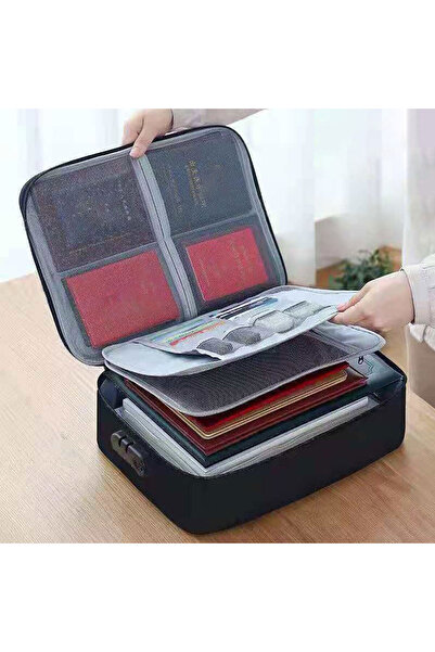 Choice black Document Organizer Briefcase 3-Layer Folder Holder Men's Women's...