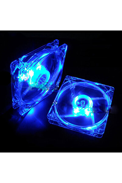 choice2 RGB transparent 12cm Blue 120mm PC Computer Fan 4 LEDs Case Colorful ...