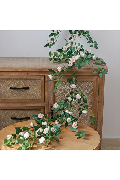 Choice3 Champagne Artificial Fake Vine Ivy Garland, Silk Rose Hanging Plants,...
