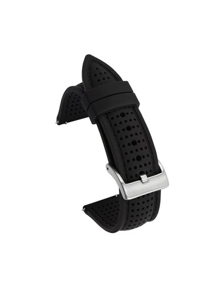 choice2 20mm Black Black Soft Silicone Rubber Watch Strap 20mm 22mm 24mm Men ...