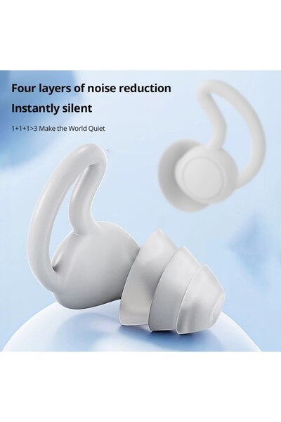 Choice White box Soundproof Earplugs Three Layer White Silicone Earplugs Wate...