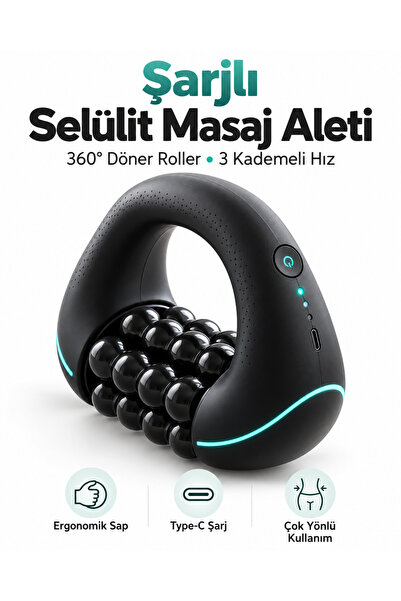 EN SİGA Roller Şarjlı Selülit Yeni Nesil 360° Döner Egzersiz Aleti Boyun Omuz...