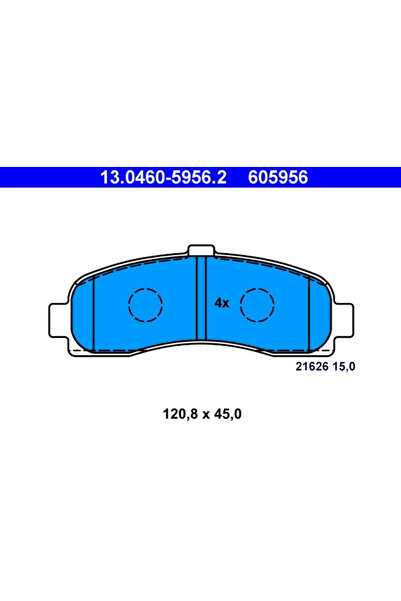 Ate Σετ τακάκια φρένων, δισκόφρενα 13.0460-5956.2